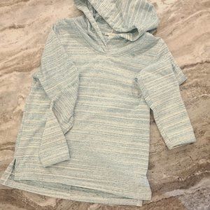 GAP Green and White mini stripe hoodie